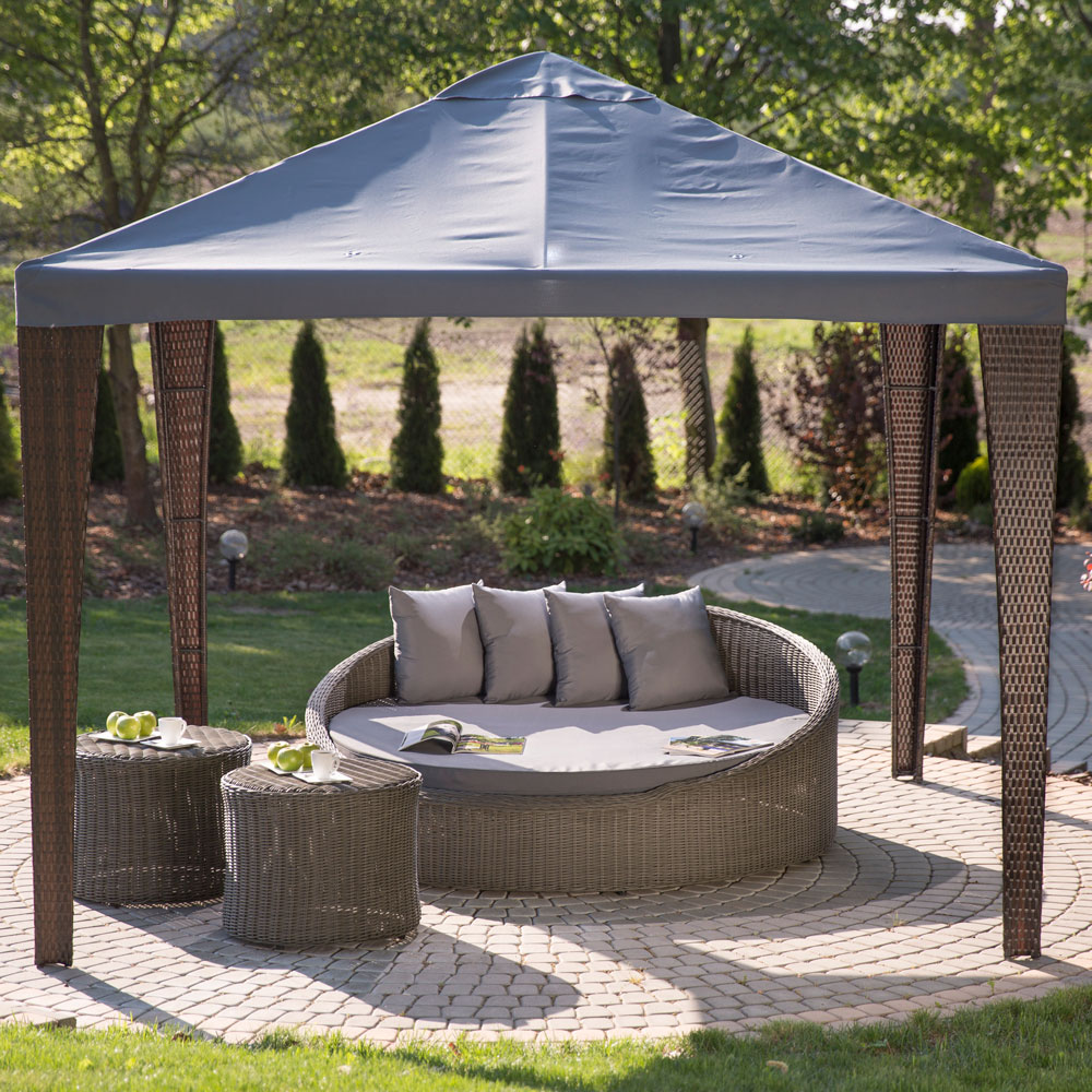 Gartenpavillon Barcelona 3x3m anthrazit PATIO | eBay