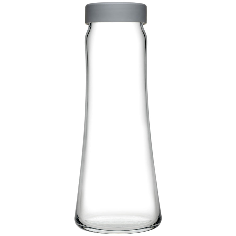 Karaffe Glaskaraffe Saftkaraffe Wasserkaraffe Glas Karaffe Deckel GRAU 1L KRUG