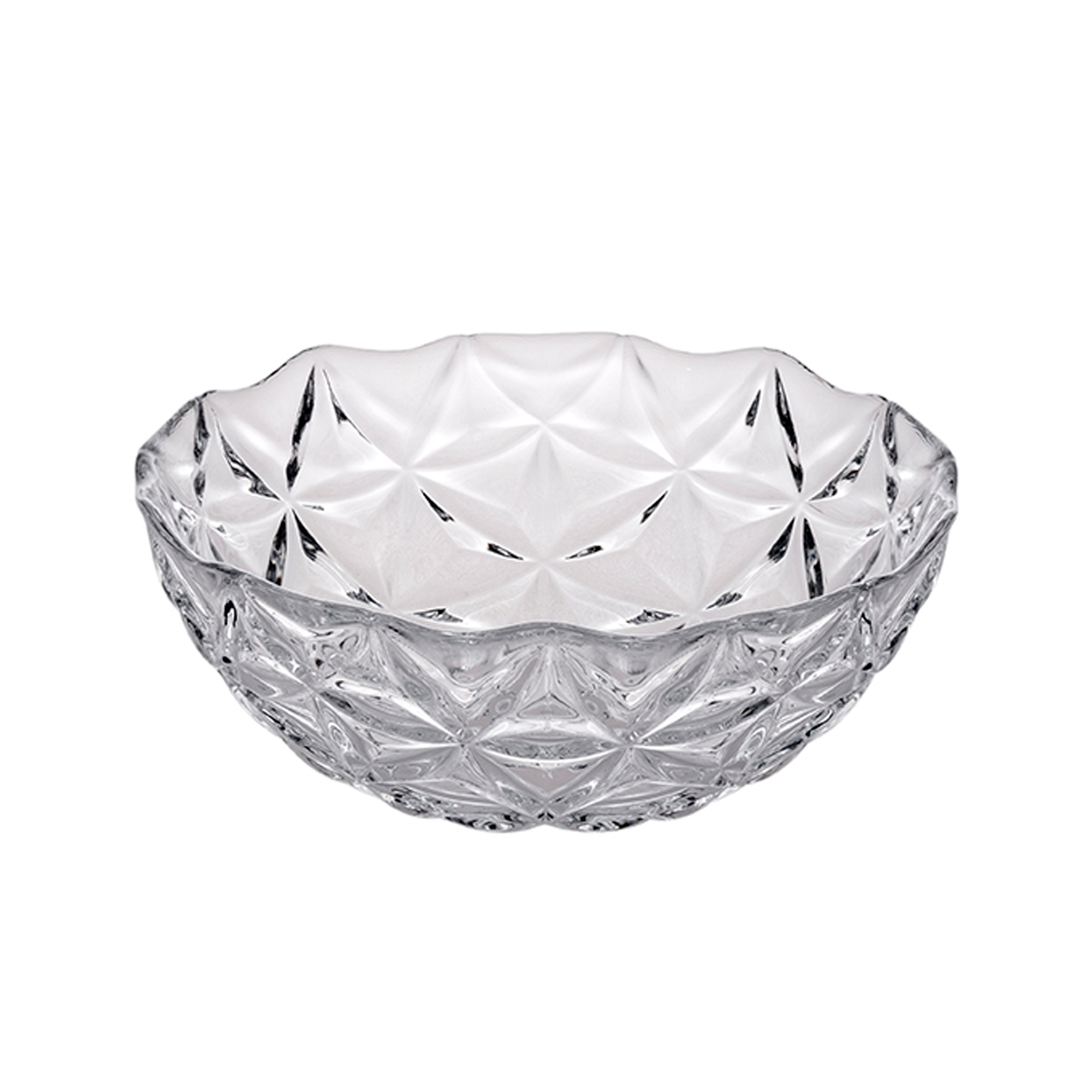 Suppenschale Müslischale Schale 13 cm Glas geometrisches Muster Transparent