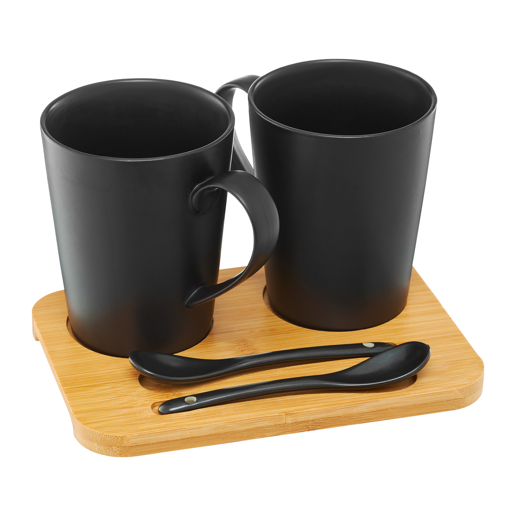 Kaffeebecher Kaffeetasse Becher 2er Set Porzellan Bambus Untersetzer  Teelffeln | eBay.de